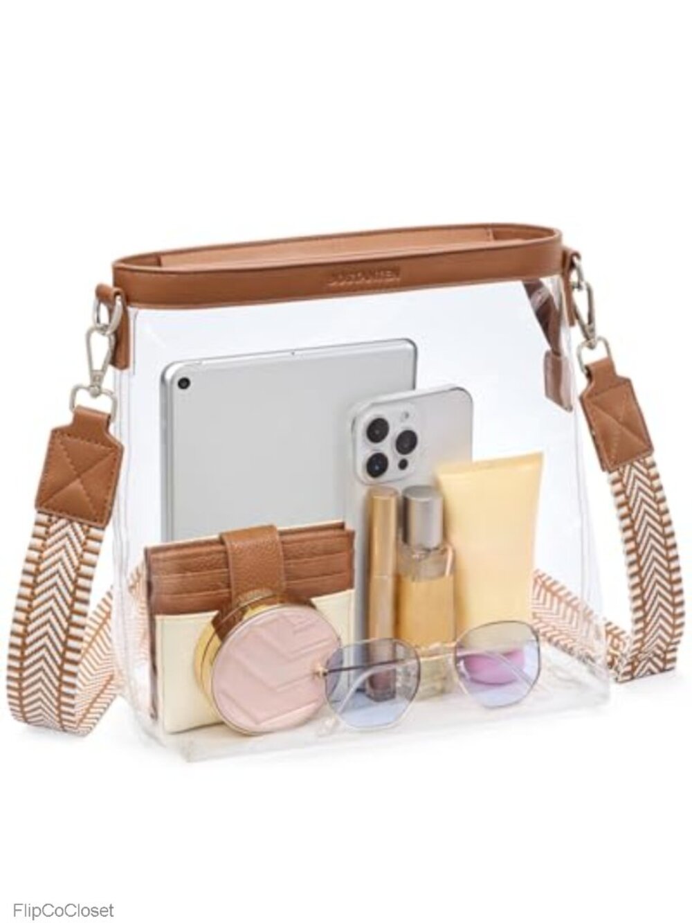 Clear Crossbody Purse with Guitar Strap Stadium Approved Handbag